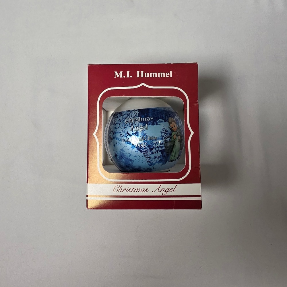 M.I. Hummel Glass Ornament 1992 Ars Edition Vintage In Box Christmas Angel